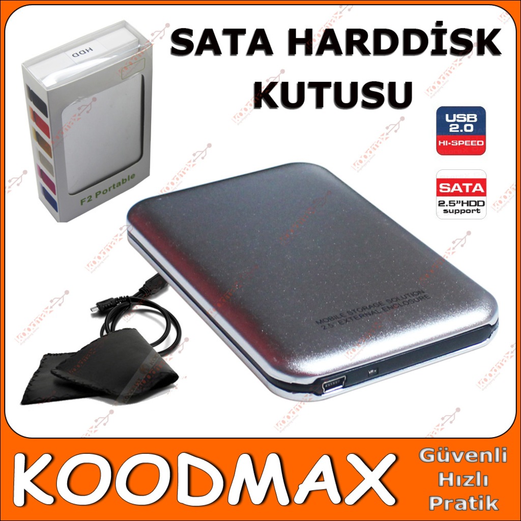 In Sata Harddisk Kutusu Gri Renk Usb Hdd Ssd External