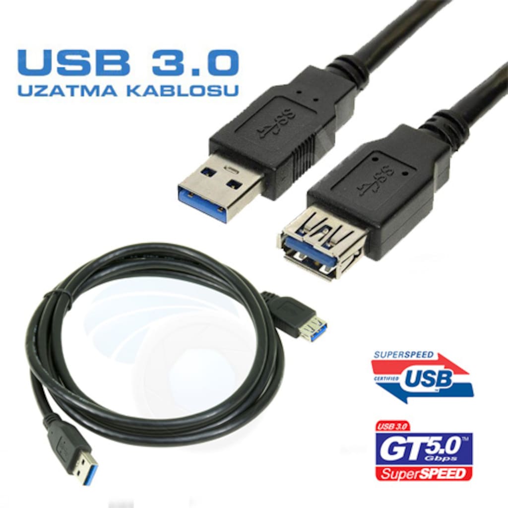 USB 3 0 Uzatma Kablosu Erkek Dişi Data Kablosu 1 Metre Fiyatları ve