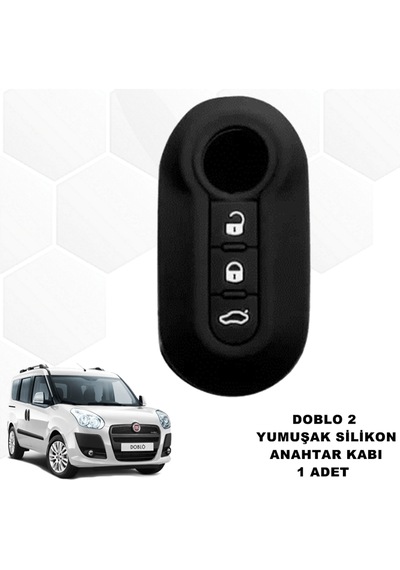 Fiat Doblo Silikon Anahtar K L F Aras Siyah Adet