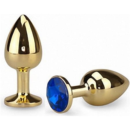 Hızlı Express Lovetoy JW Gold Metal Mavi Taşlı Lüks Anal Plug Anal