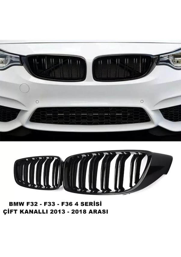 Bmw F32 4 Serisi M4 Ön Panjur Izgara Böbrek Çift Kanal Piano Black