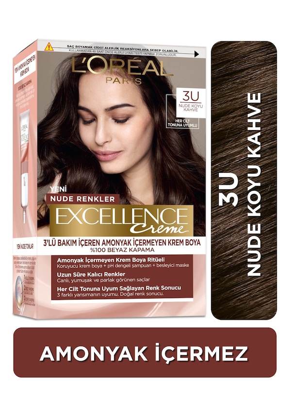 Excellence Creme Nude Renkler Saç Boyası 3U Nude Koyu Kahve Fiyatları