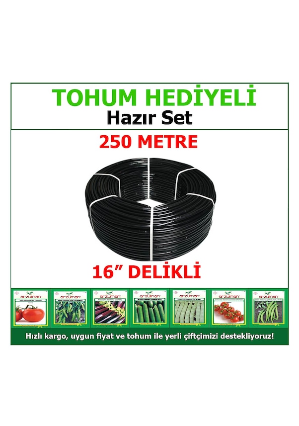 Delikli Damla Sulama Hortumu 250 Metre xTohum Hediyelix Fiyatları ve