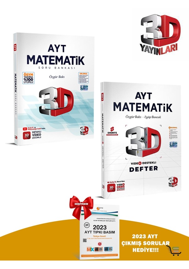 2024 Model Ayt Matematik Soru Bankası akıllı Defter Seti Hediyeli