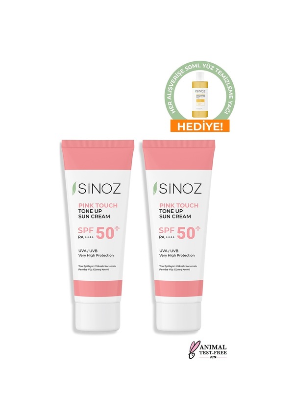 Sinoz SPF 50 Pink Touch Ton Eşitleyici Pembe Yüz Güneş Kremi PA 2