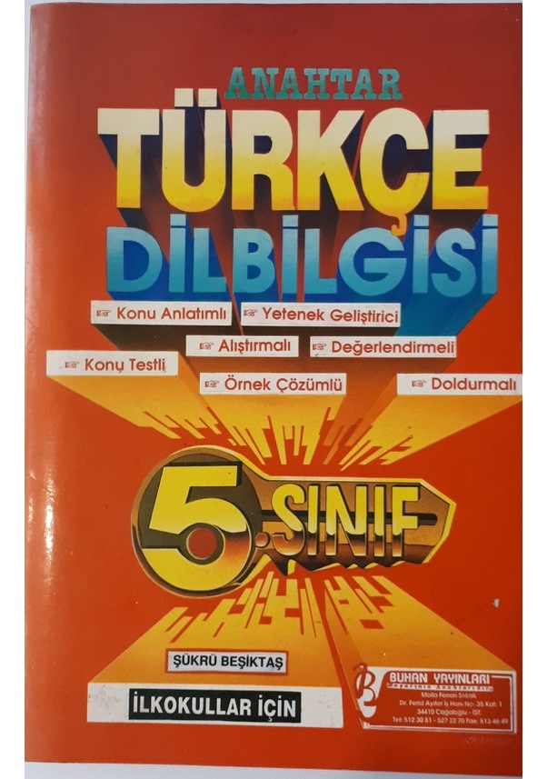 5 Sınıf Türkçe Dilbilgisi Konu Soru 1993 Yılı Basım Buhan Yayınl