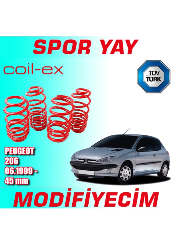 Coil Ex 206 06 1999 Sonrası 45Mm Alçaltma Spor Yay Helezo Fiyatları ve