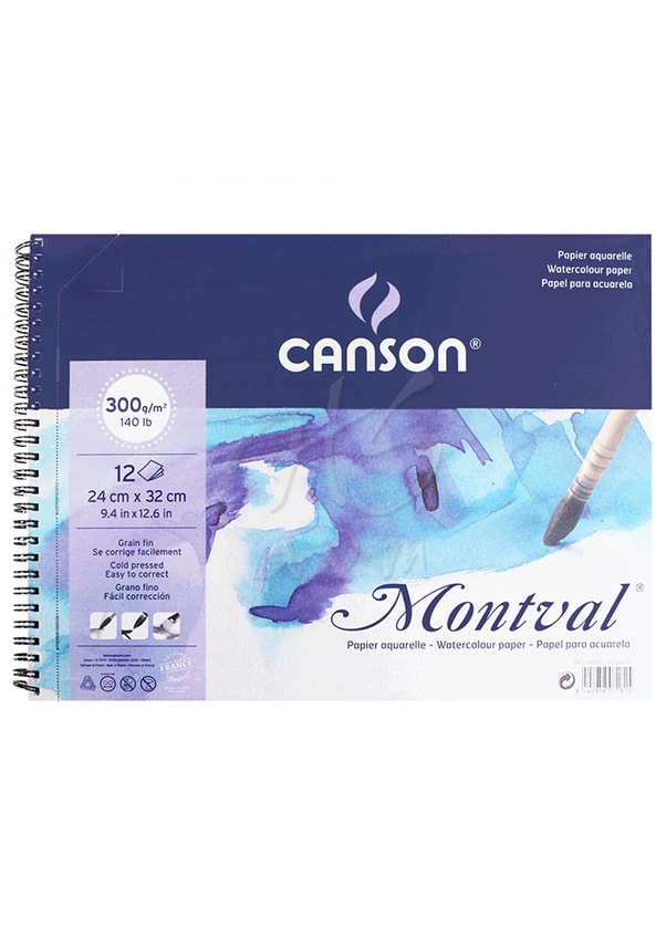 Canson Montval Spiralli Sulu Boya Blok 300G 12 Yaprak 24X32 Cm N11 4962