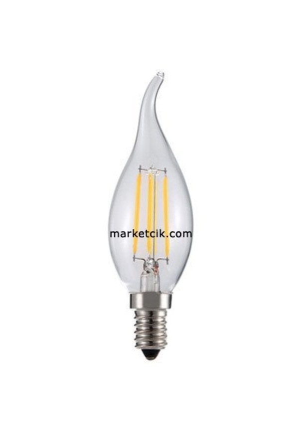 4 6 Watt E14 Duy Led Filament Ampul Ince Duy Kıvrık Mum Model