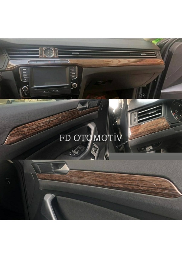 Volkswagen Passat B8 Koyu Meşe Parlak Siyah Full Özel Set Torpido