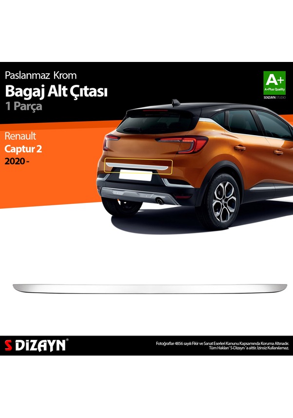 S Dizayn Renault Captur 2 Krom Bagaj Alt Çıtası 2020 Üzeri Fiyatları ve