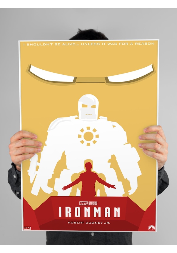 Iron Man Poster 60x90cm Demir Adam Afiş Kalın Poster Kağıdı Dijital