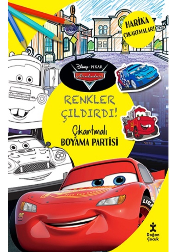 Disney Pixar Arabalar Renkler Çıldırdı Çıkartmalı Boyama Parti