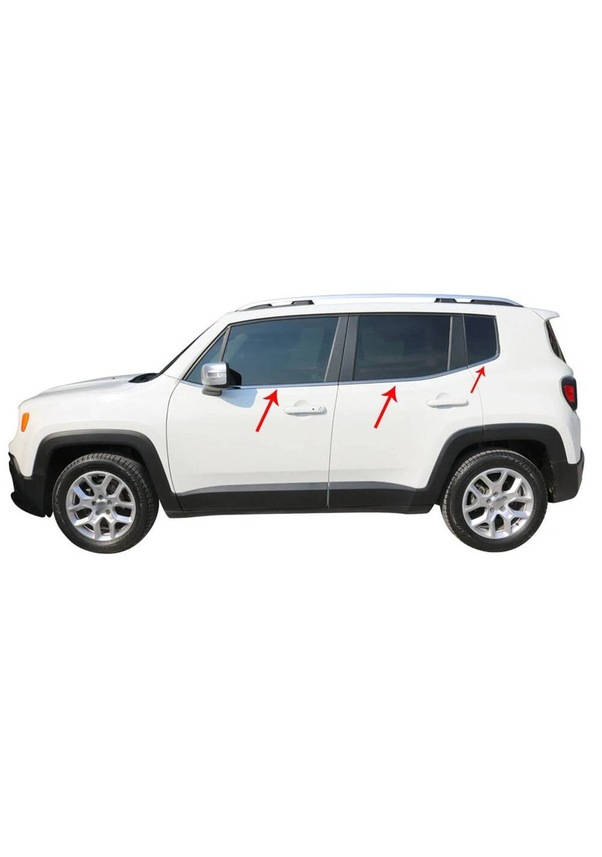 Jeep Renegade Siyah Krom Cam Çıtası 6 Parça 2014 ve Sonrası N11 1338