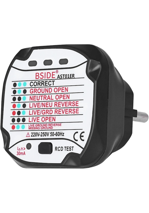 Ast Led G Stergesi Dijital Soket Test Cihaz Ak Ll Lcd Gerilim