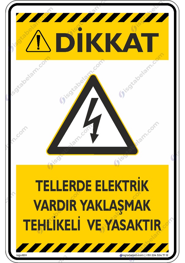 Tellerde Elektrik Vardır Yaklaşmak Tehlikeli ve Yasaktır Fiyatları ve