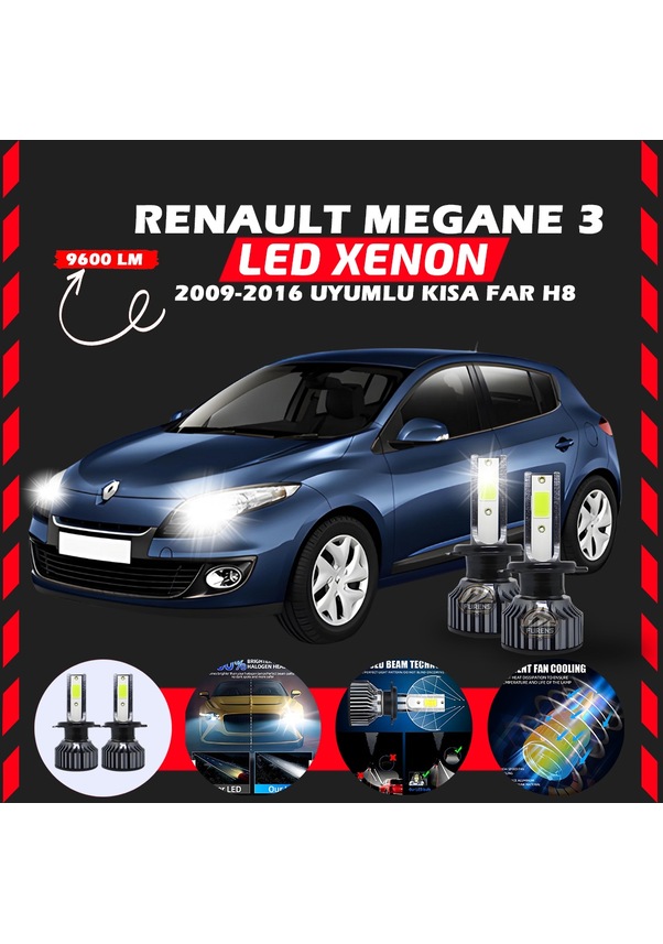 Renault Megane K Sa Far Uyumlu Im Ek Etkilii Led Xenon Pro