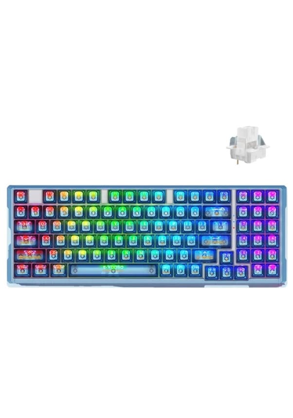 E Yooso Z J Beyaz Switch Tri Mode Rgb Kablosuz Mekanik Klavye