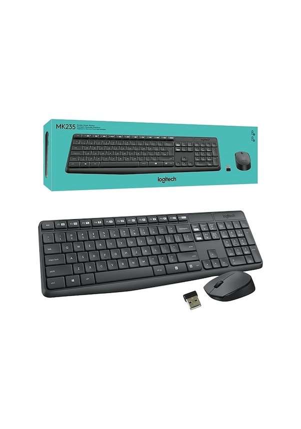 Logitech MK235 Kablosuz Q Klavye Mouse Set Gri Siyah Fiyatları ve