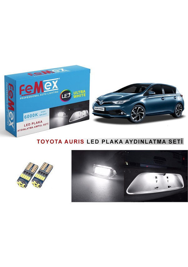 Toyota Uyumlu Auris Led Plaka Aydınlatma Ampul Seti Femex Parlak Beyaz