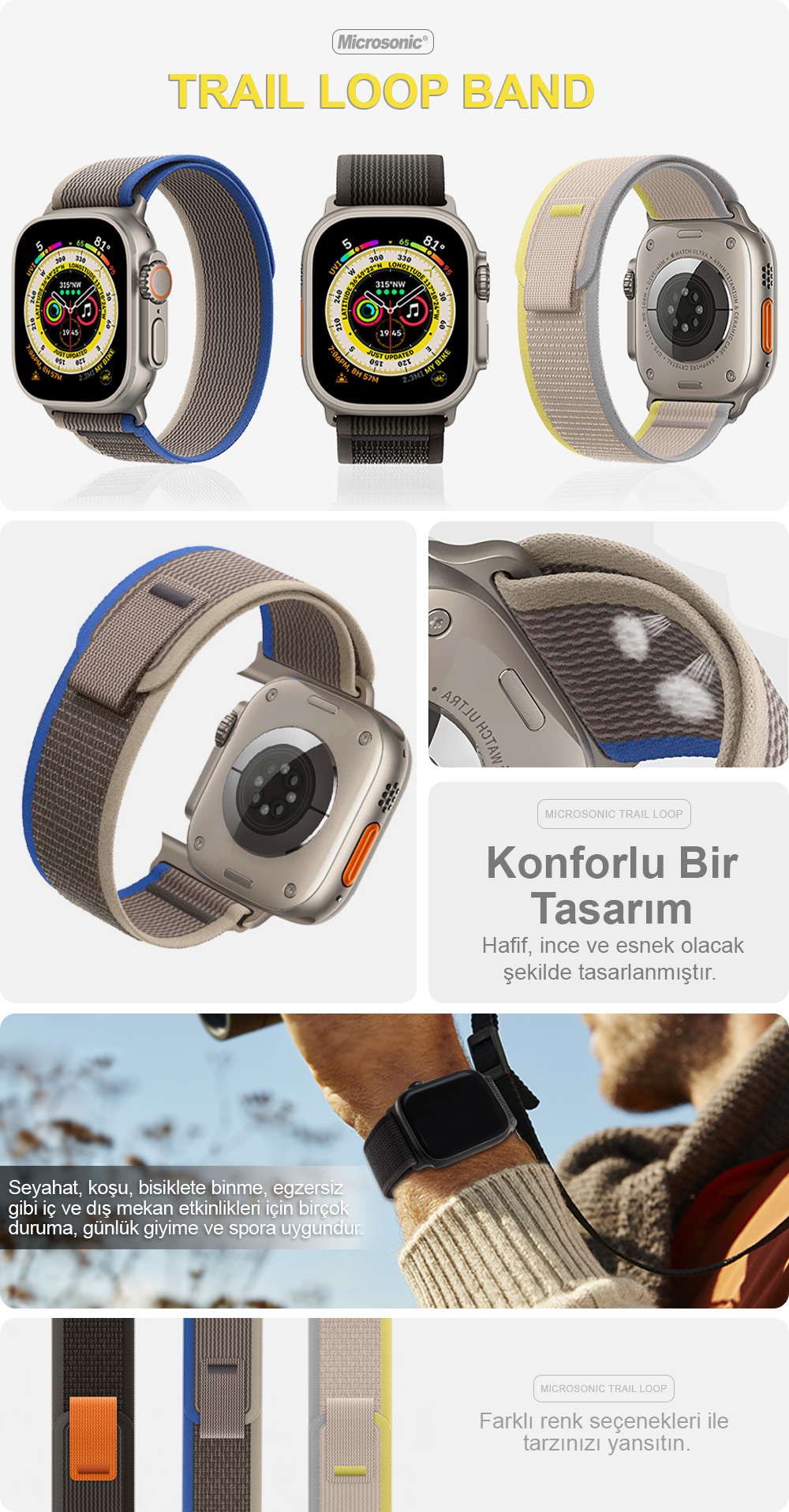 Microsonic Ios Uyumlu Watch Se Mm Kordon Trail Loop Fiyatlar Ve