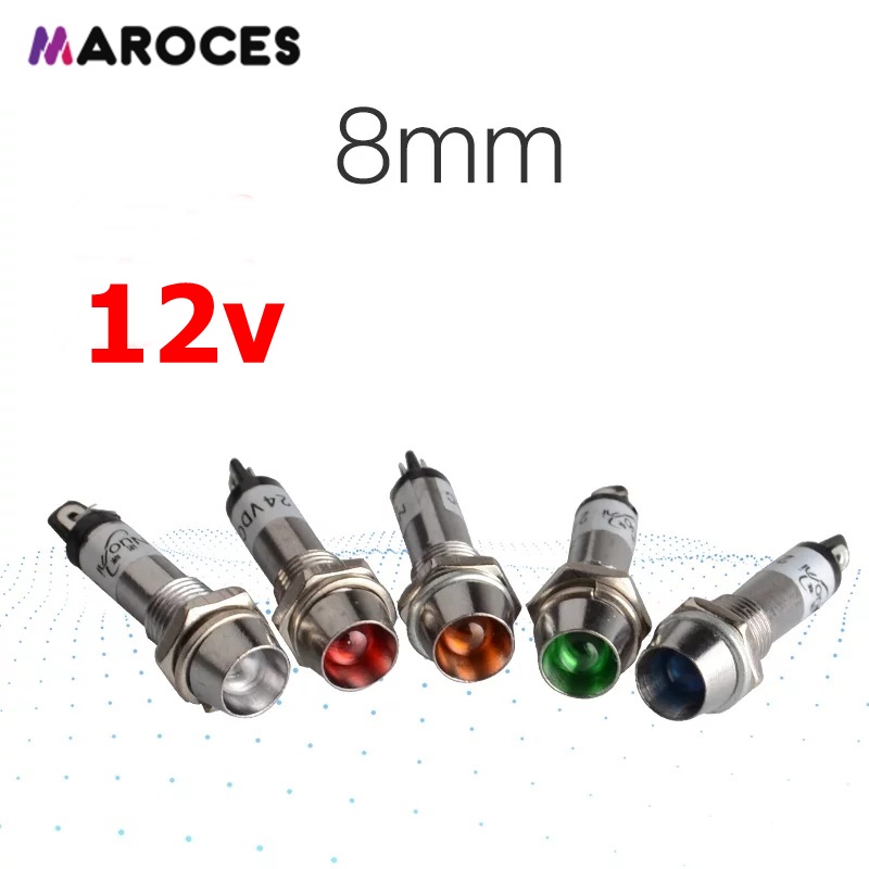 Ic 225 12V 8Mm Sinyal Lambası Metal Led Lamba 1 Adet Yeşil Fiyatları ve