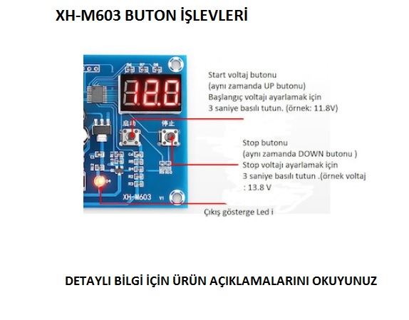 Şarj Kontrol Devresi 12 24V Jel Akü Ve Lityum Pil Uyumlu Xh M603