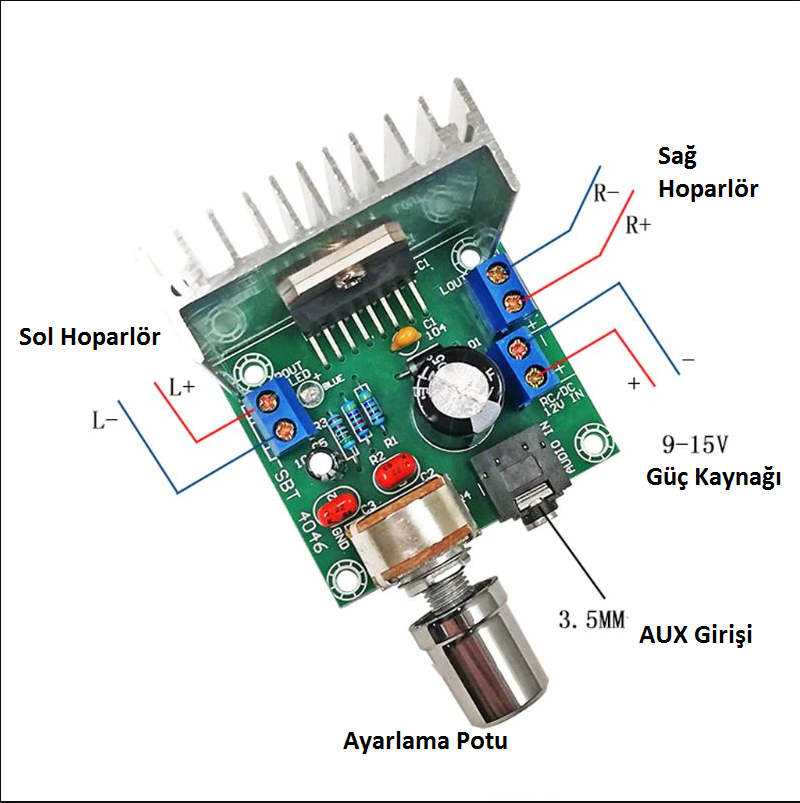 Candagrup Tda7297 Ses Yükseltici Amfi Devresi 12V 2X15W Çift Kanallı