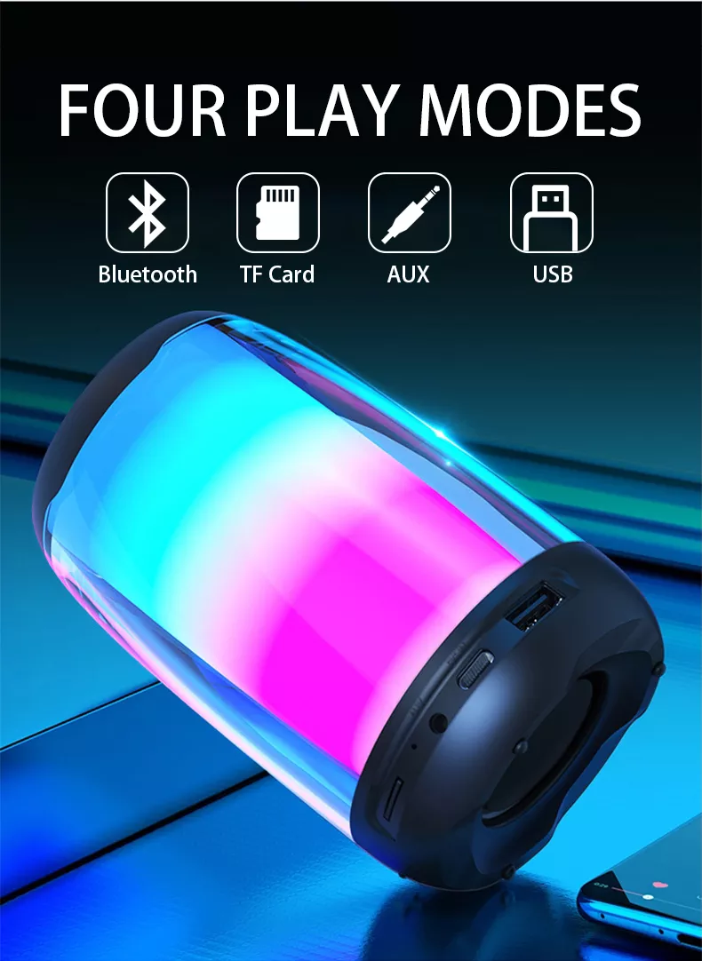 Torima PLUSE4 Mini Taşınabilir Rgb Ledli Bluetooth Hoparlör Siyah