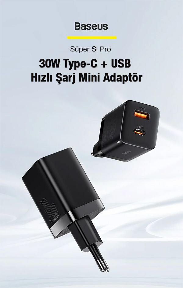 Baseus Super Si Pro Qc W Usb Type C H Zl Arj Adapt R Siyah