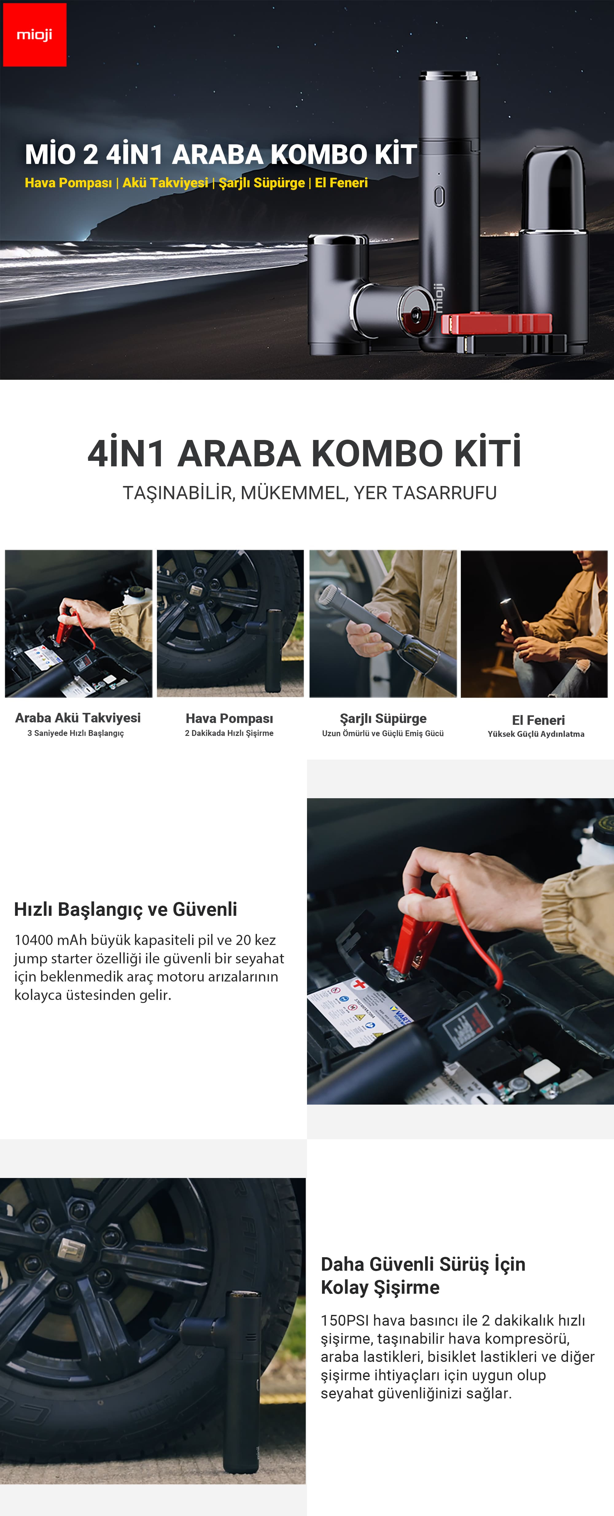 Mioji Mio In Jump Starter Mini Arjl S P Rge Hava Pompas Led