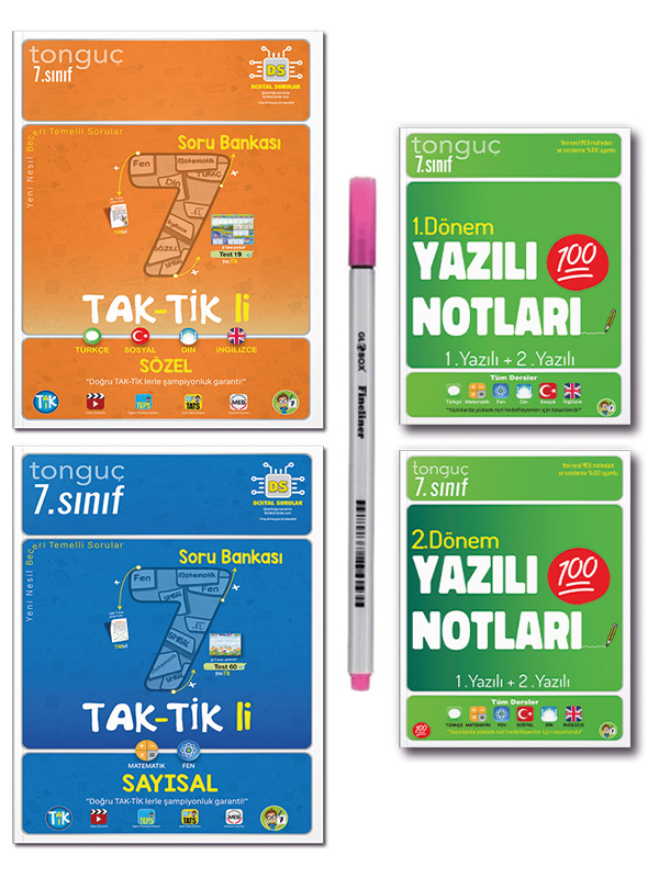 Tonguç 7 Sınıf Taktikli Tüm Dersler Soru Bankası Set Yazılı Notları