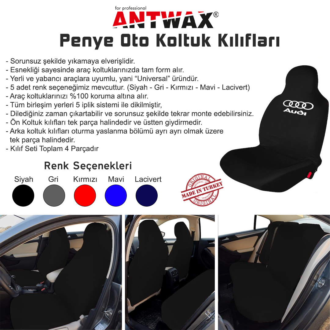 Fiat Egea Penye Oto Koltuk Kılıfı King Baskılı Siyah Fiyatları ve