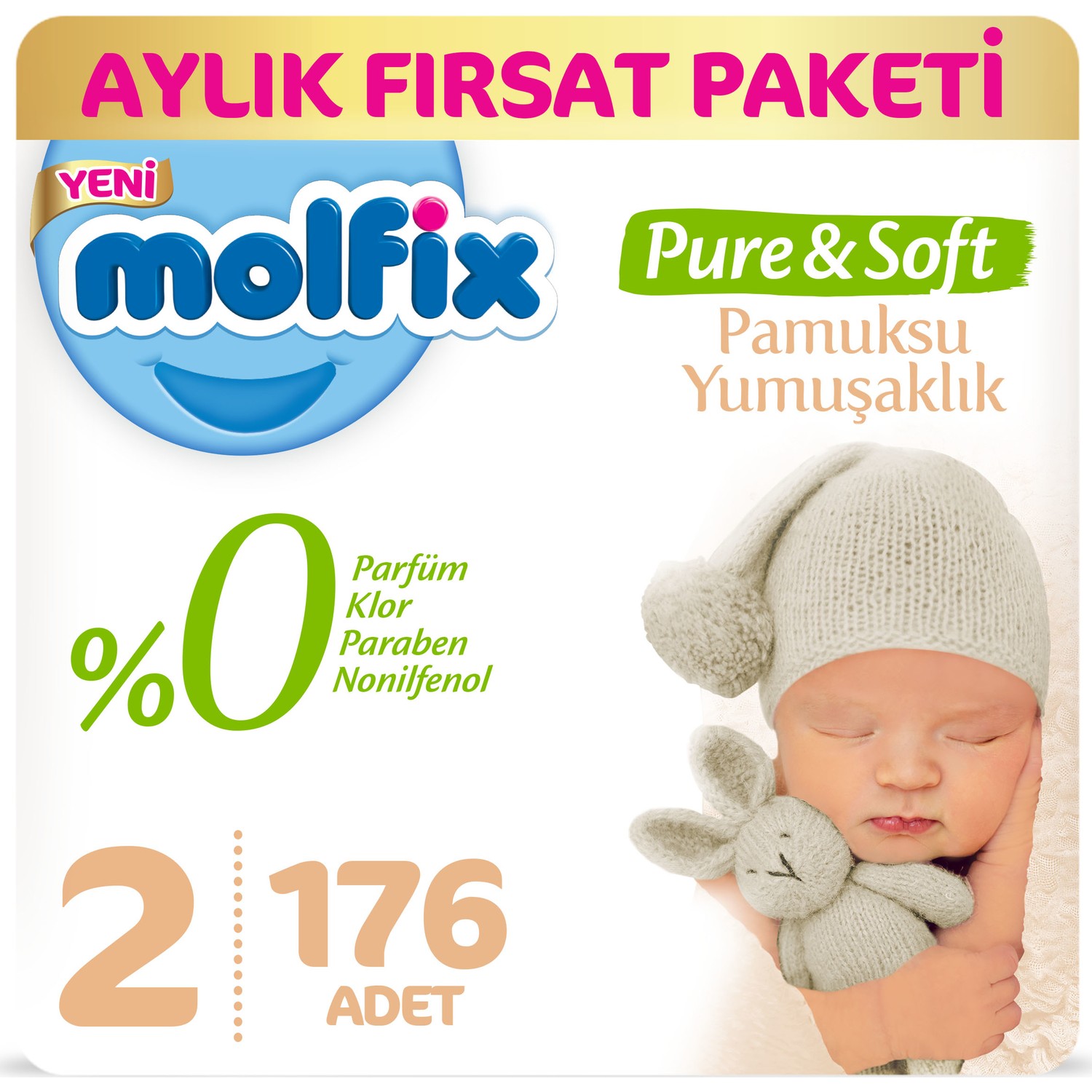 Soft pure. Molfix Pure&Soft. Молфиксы подгузники Pure i Soft. Подгузники Molfix р-р 2 №88 (3-6кг)Pure & Soft Турция. Молфикс 'Pure & Soft' подг. Суперэконом №1 Ньюборн (92шт) х 2.