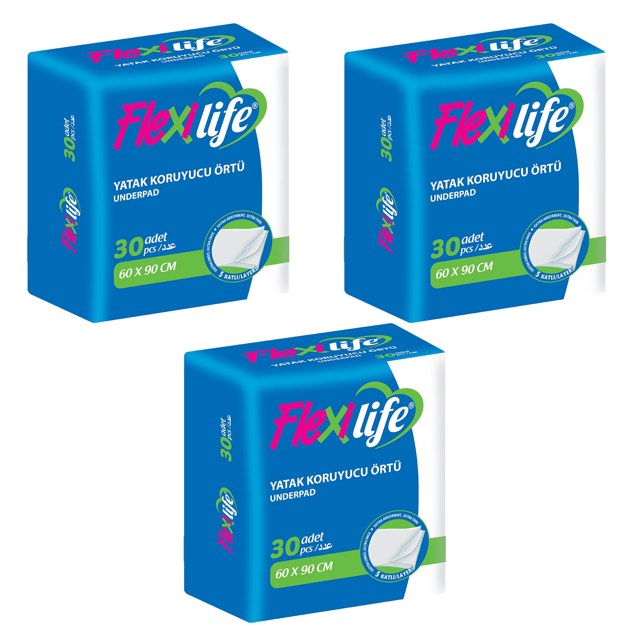 Flexilife Hasta Alti Bezi Yatak Koruyucu 60x90 Cm 30 Lu 90 Adet Fiyatlari Ve Ozellikleri