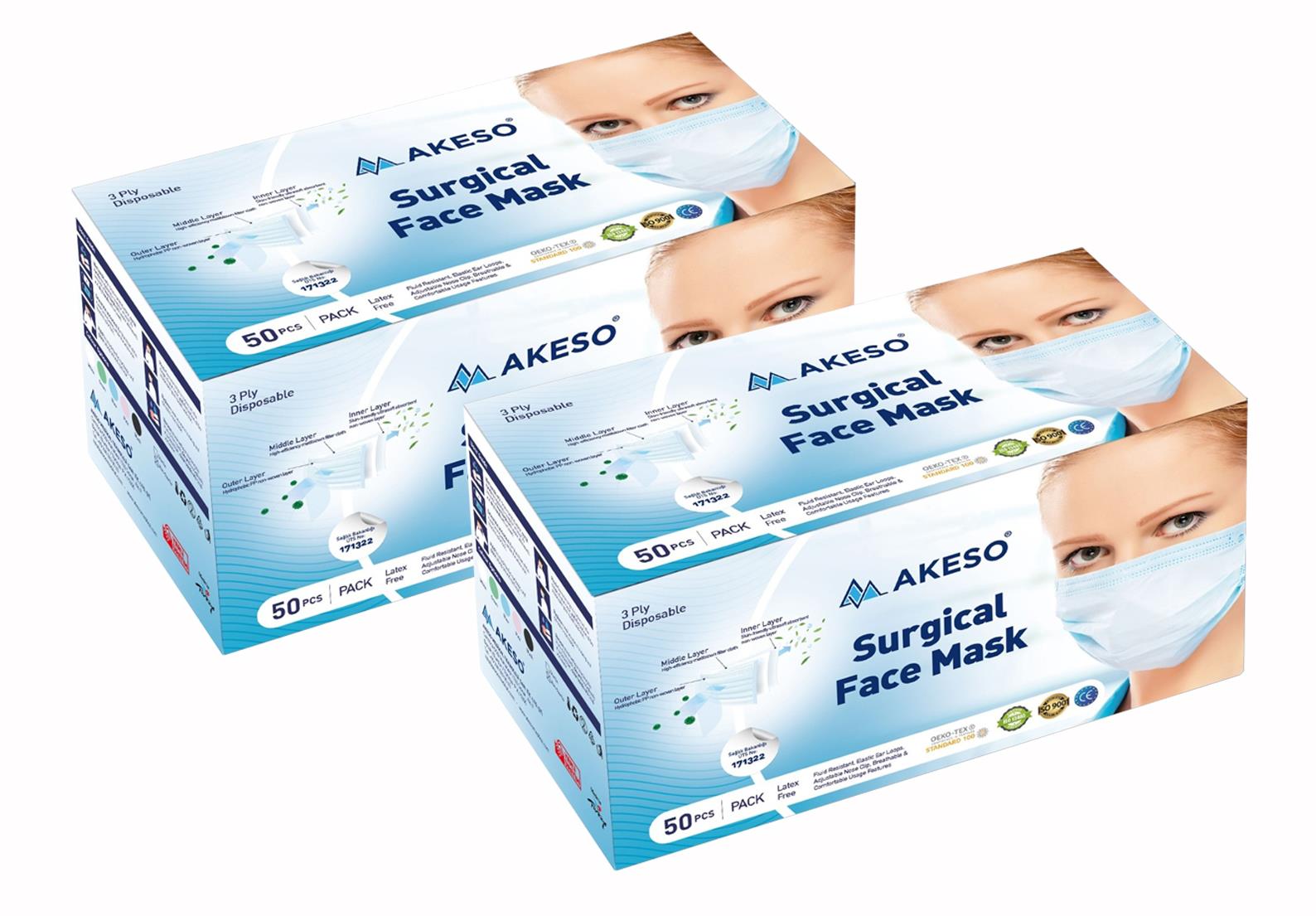 Akeso Meltblown Filtreli Cerrahi Maske 3 Katli Telli 100 Adet Fiyatlari Ve Ozellikleri