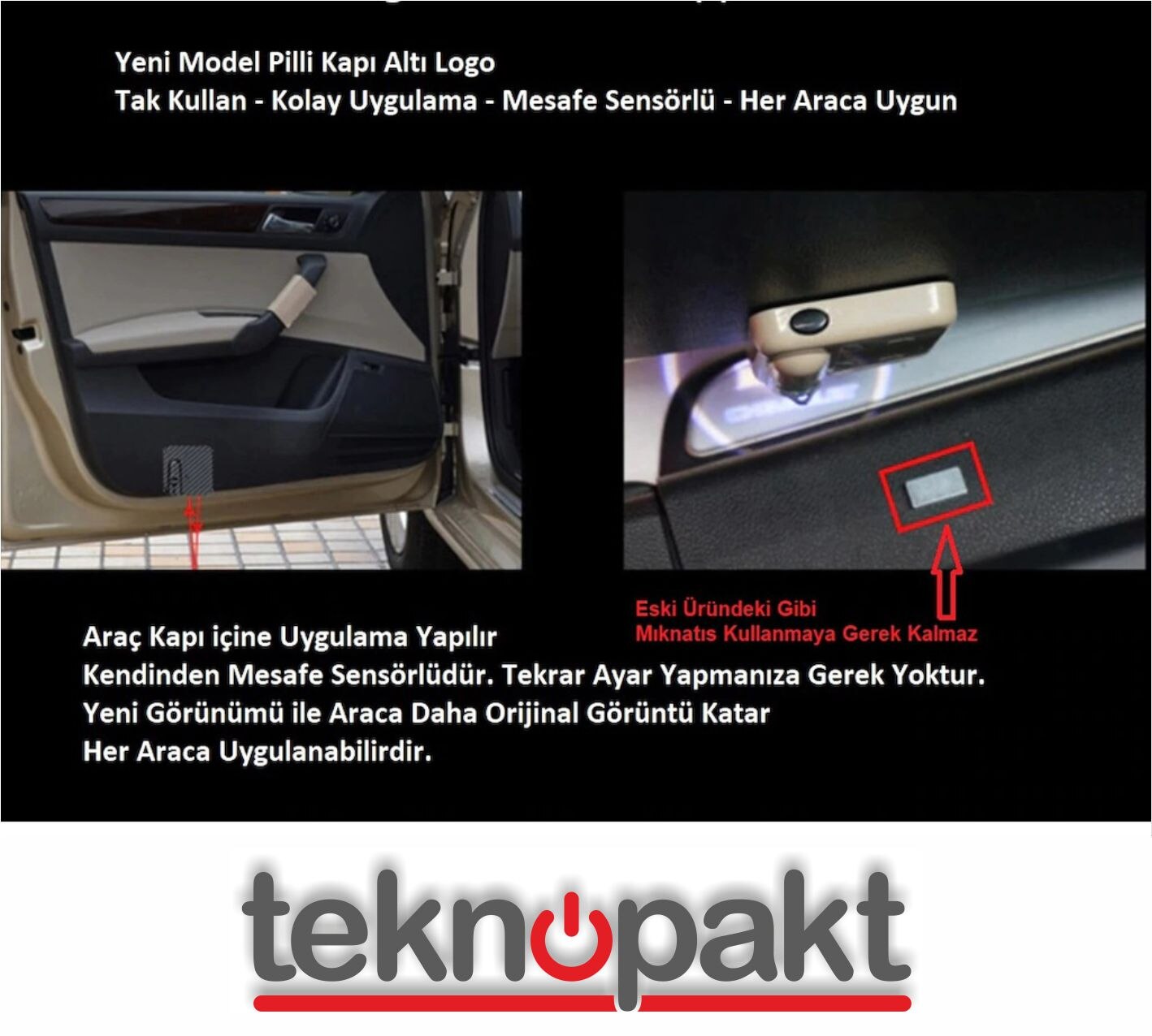 araca ozel kapi alti led logo mesafe sensorlu pilli yapistirmali fiyatlari ve ozellikleri