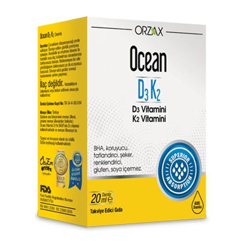 Ocean D3 K2 Besin Takviyeleri İçerik Özellikleri