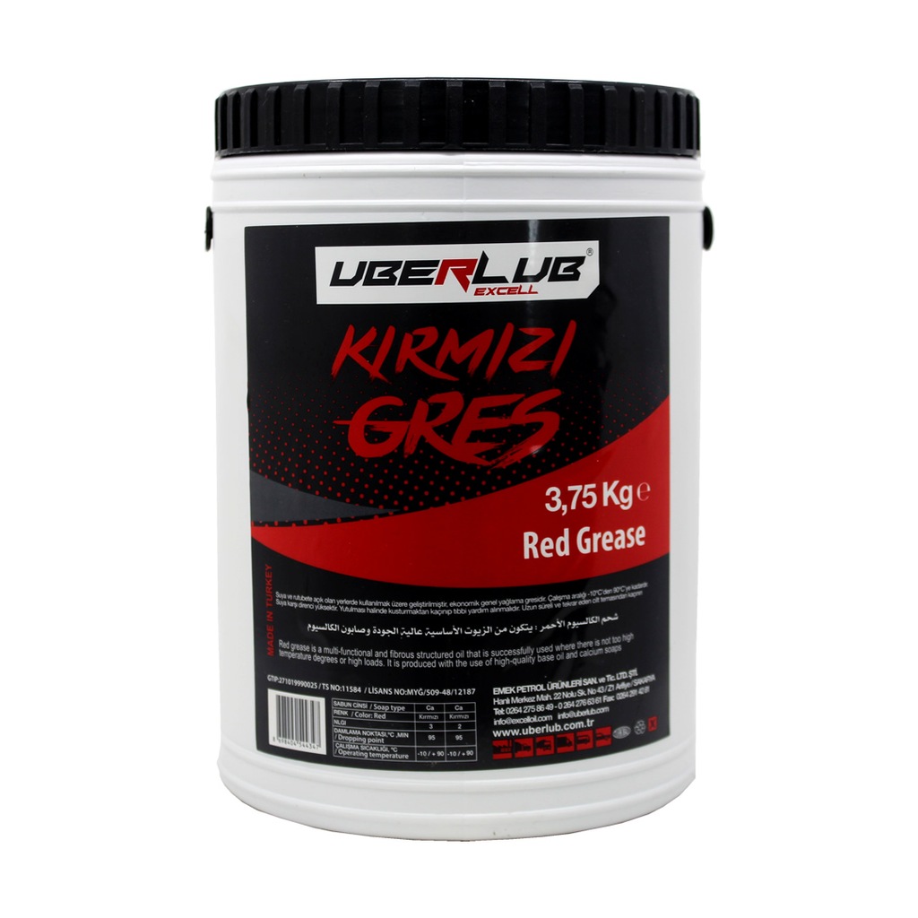 00326822 - Uberlub Excell Kırmızı Kalsiyum Sabunlu Gres 3750 G - n11pro.com 00326822 - Uberlub Excell Kırmızı Kalsiyum Sabunlu Gres 3750 G - n11pro.com