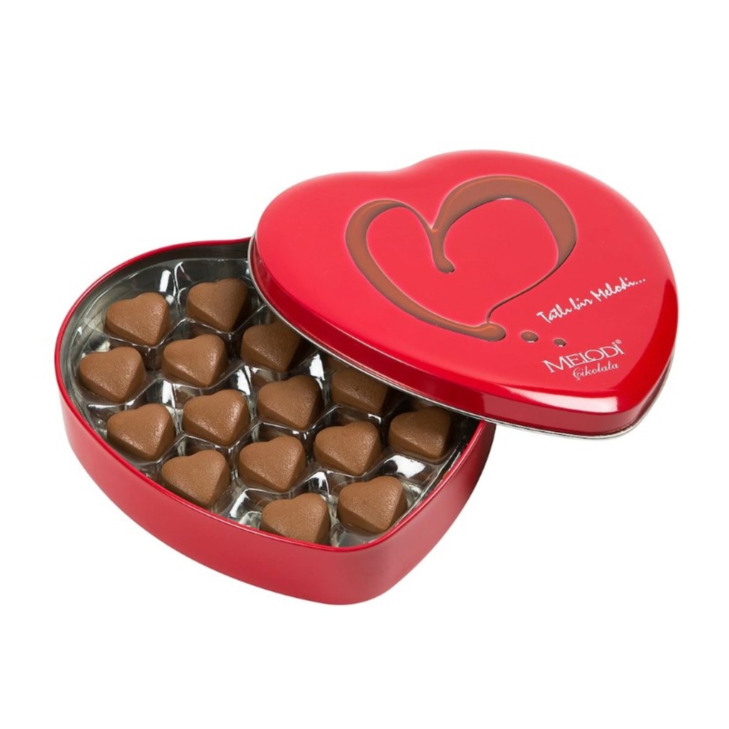 Melodi Sevgiliye Özel Metal Kutulu Kalpli Çikolata 400 G Fiyatları ve