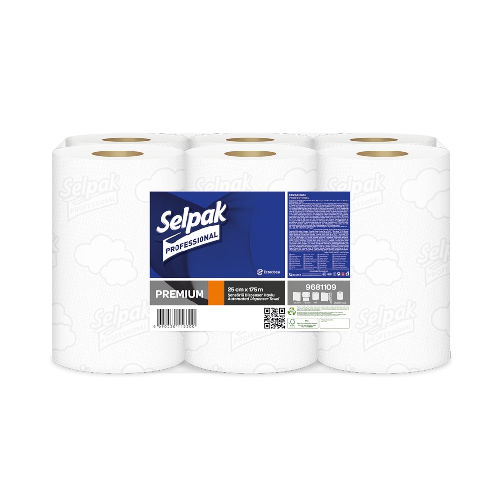 99556361 - Selpak Professional Premium Sensörlü Dispenser Rulo Havlu 6'lı 25 CM x 175 M - n11pro.com 99556361 - Selpak Professional Premium Sensörlü Dispenser Rulo Havlu 6'lı 25 CM x 175 M - n11pro.com