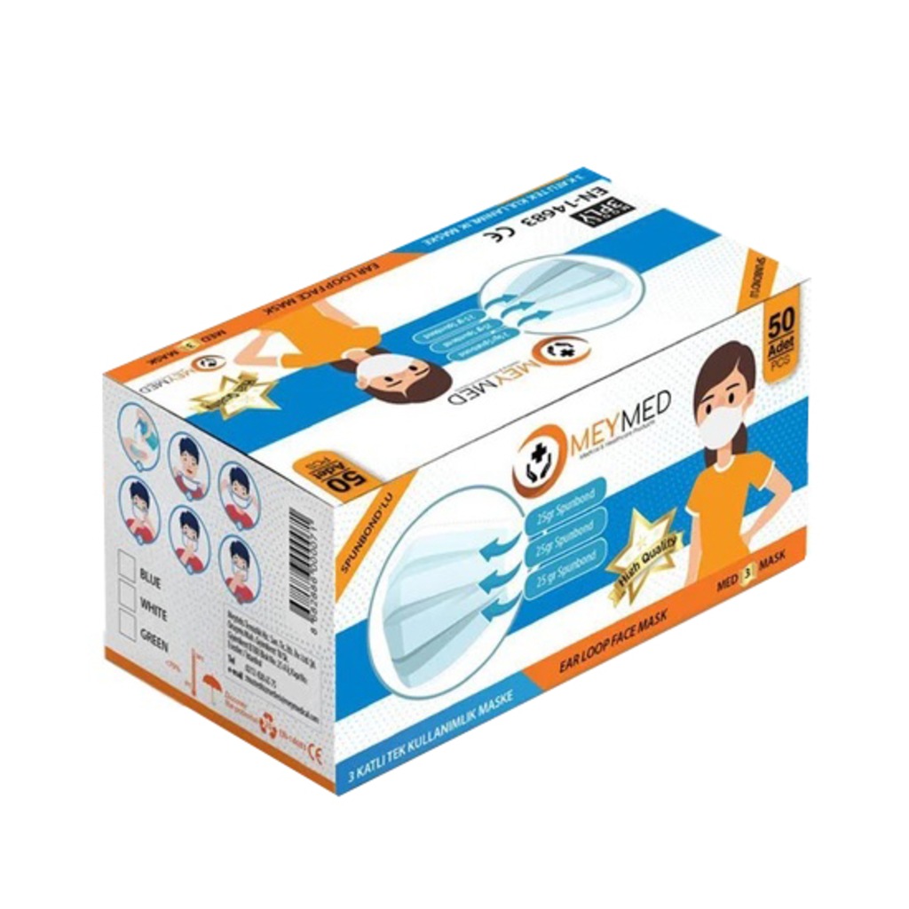 81131255 - Meymed 3 Katlı Telli Spunbond Medikal Maske Açık Mavi 50 Adet - n11pro.com 81131255 - Meymed 3 Katlı Telli Spunbond Medikal Maske Açık Mavi 50 Adet - n11pro.com