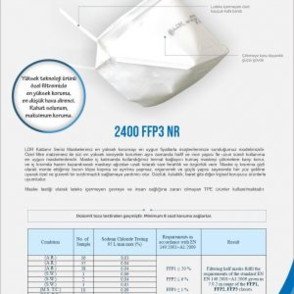 87025625 - LDR 2400 Ffp3 Nr Solunum Maskesi 25 Adet - n11pro.com 87025625 - LDR 2400 Ffp3 Nr Solunum Maskesi 25 Adet - n11pro.com