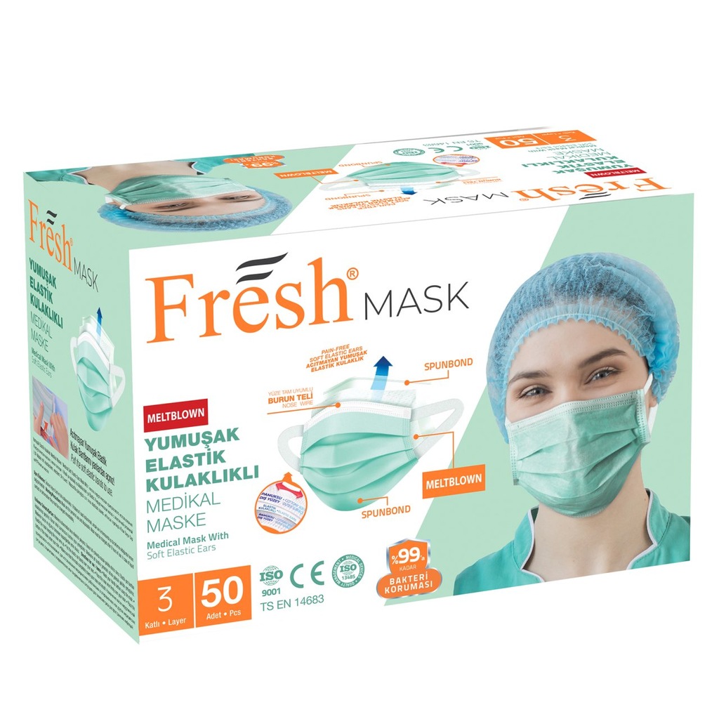 90183797 - Fresh Mask 3 Katlı Filtreli Burun Telli Medikal Maske 50'li - n11pro.com 90183797 - Fresh Mask 3 Katlı Filtreli Burun Telli Medikal Maske 50'li - n11pro.com