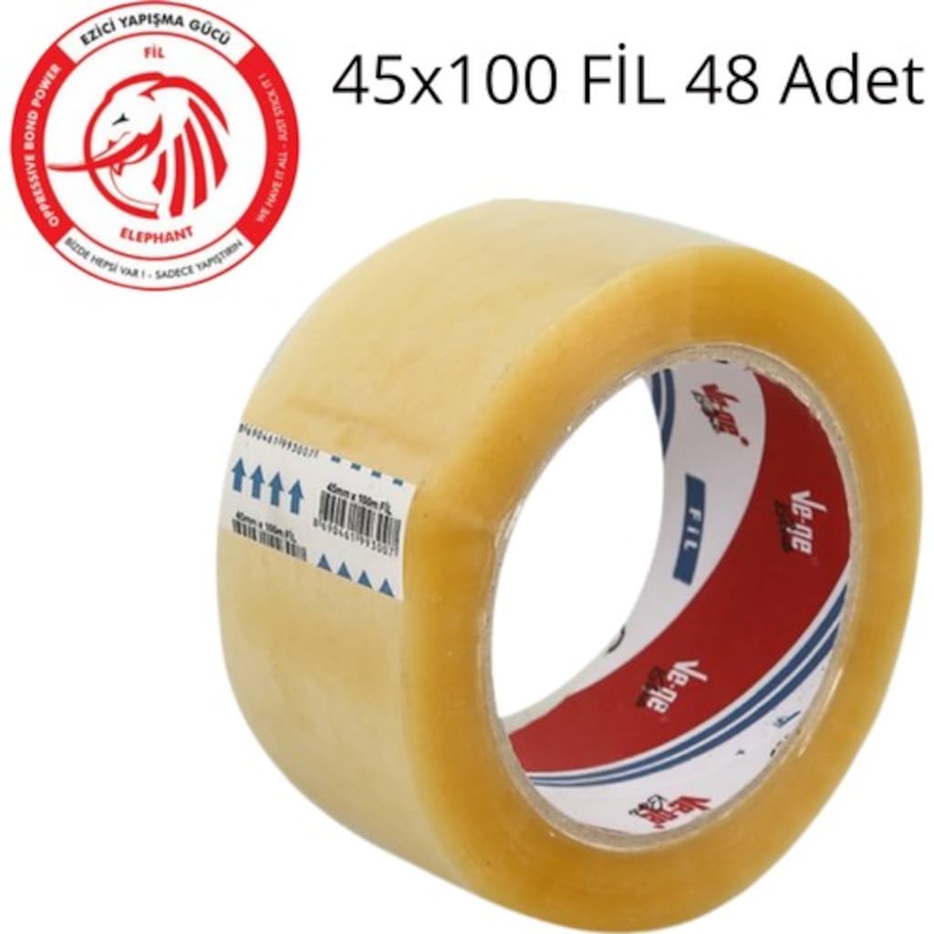 76337302 - Vege 45 x 100 Koli bandı Fil Şeffaf 48'li - n11pro.com 76337302 - Vege 45 x 100 Koli bandı Fil Şeffaf 48'li - n11pro.com