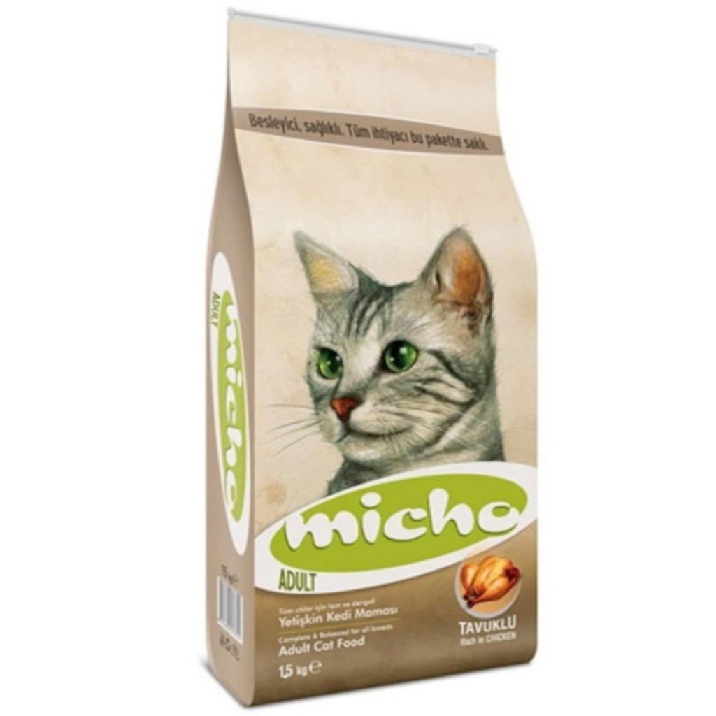 Micho Tavuklu Hamsili ve Pirinçli Yetişkin Kedi Maması 2 x 1.5 KG
