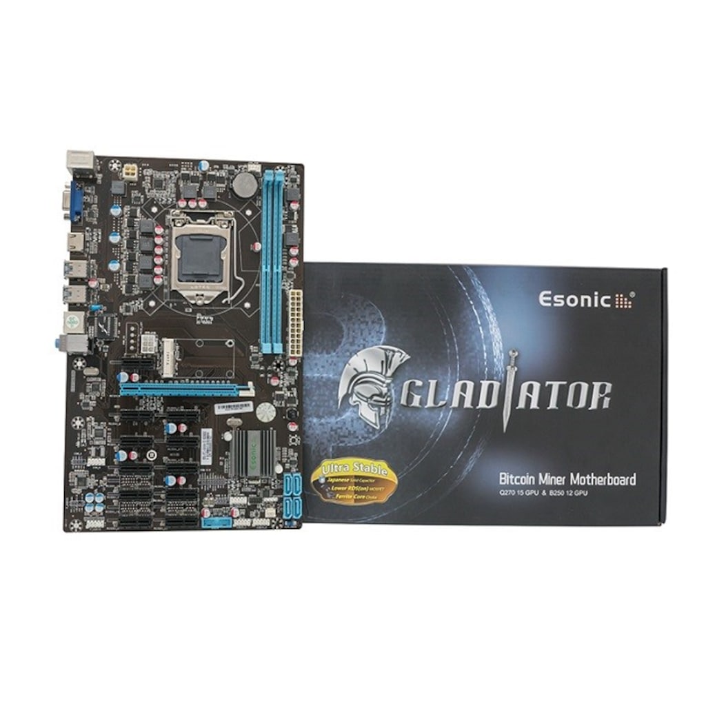 91002583 - Esonic B250-BTC Gladiator Intel B250 2400 MHz DDR4 Soket 1151 ATX Anakart - n11pro.com 91002583 - Esonic B250-BTC Gladiator Intel B250 2400 MHz DDR4 Soket 1151 ATX Anakart - n11pro.com