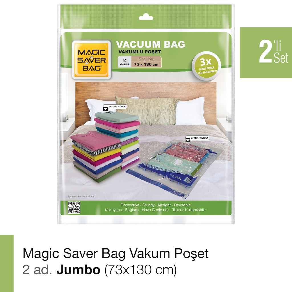 59152831 - Magic Saver Bag 2'li Jumbo Vakumlu Poşet Seti Şeffaf 73 x 130 CM - n11pro.com 59152831 - Magic Saver Bag 2'li Jumbo Vakumlu Poşet Seti Şeffaf 73 x 130 CM - n11pro.com