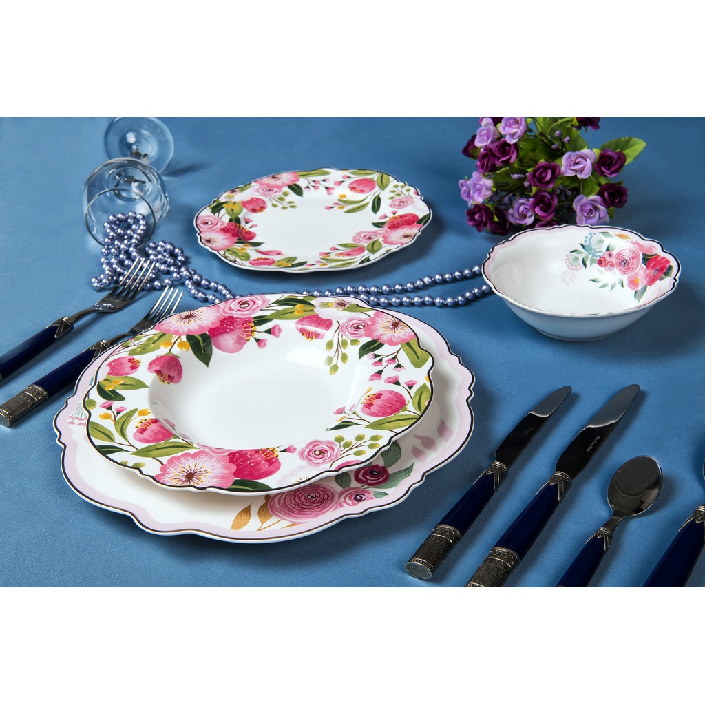 15796644 - Lotus 24 Parça 6 Kişilik Porselen Yemek Takımı Pembe-Yeşil - n11pro.com 15796644 - Lotus 24 Parça 6 Kişilik Porselen Yemek Takımı Pembe-Yeşil - n11pro.com