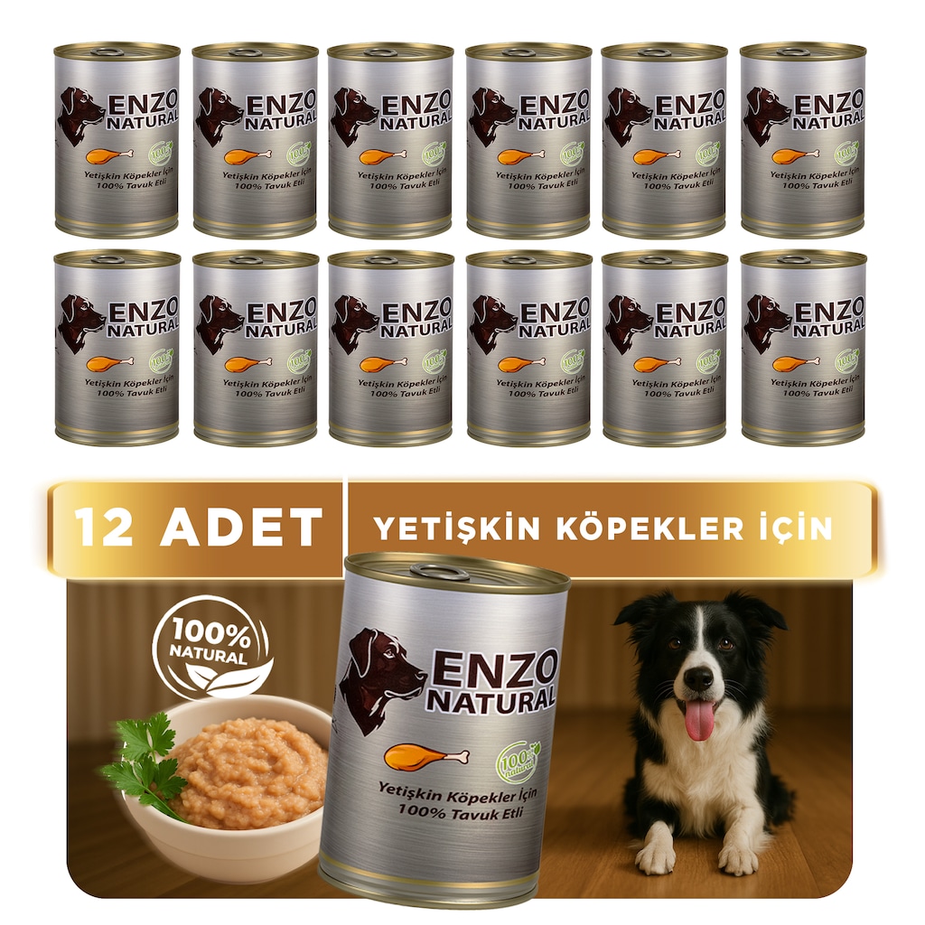 Enzo Natural Tavuk Etli Yaş Köpek Maması 410 Gr X 12 Fiyatları
